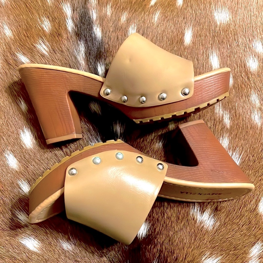 👠Steven Ella Platform Heel Mule Slides